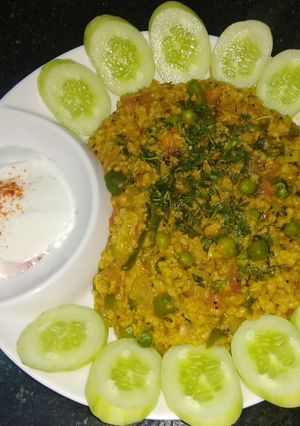 व्हेजिटेबल ओट मसाला (vegetable oats masala recipe in marathi) रेसिपी चे मुख्य फोटो