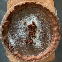 A picture of Baked chocolate tart.