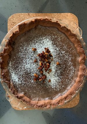 A picture of Baked chocolate tart.