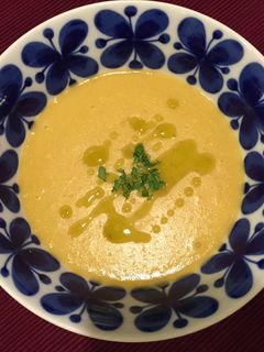 A picture of Creamy Corn & Potato Potage (still healthy and light).