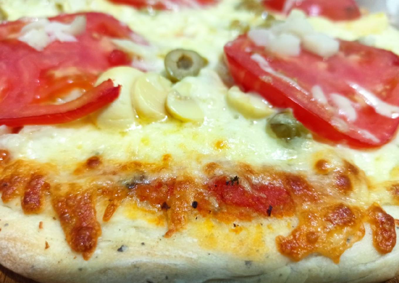 Pizza casera champiñones con palmitos 🇨🇱