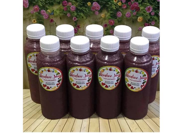 Cara Gampang Menyiapkan Diet Juice Apple Pear Lychee Blueberry Strawberry, Enak Banget