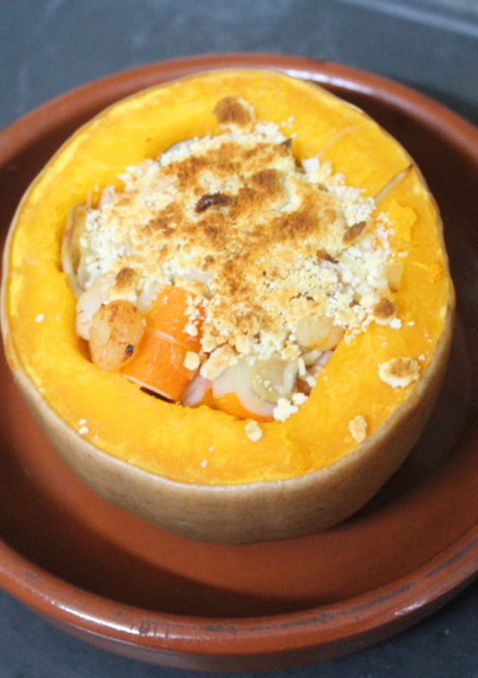 Una foto de Calabaza rellena