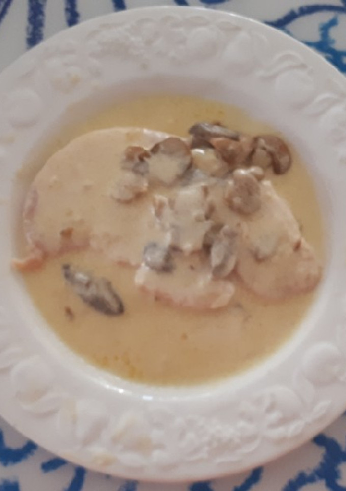 Una foto de 87. Filetes de pollo con champiñones