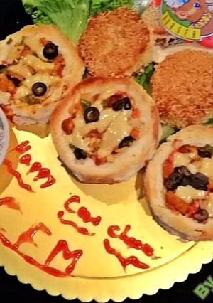 A picture of Bread disk pizza.