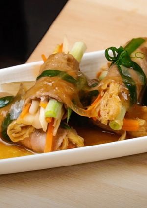 焦糖洋蔥野菜豬肉捲 的食譜成品照片