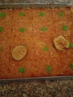 صورة لوصفة بسبوسة تركية