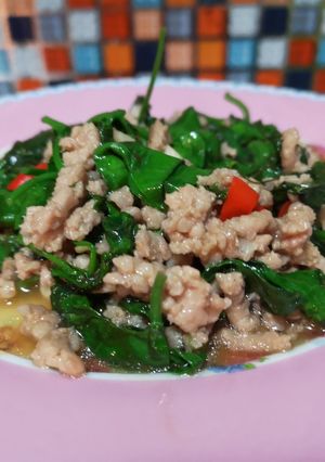 รูปของ ตำลึงผัดหมูสับ