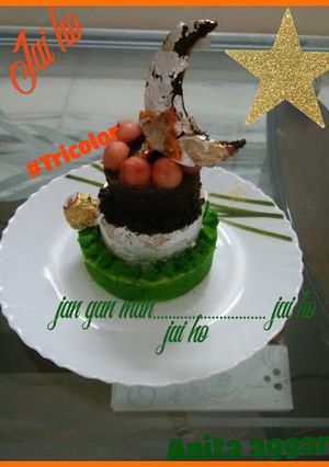 A picture of #tricolor fruit &chocolate cake#tricolorpost1⛳.