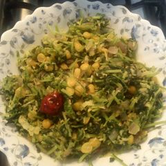 A picture of Methi leaves and Chana Dal Fry.