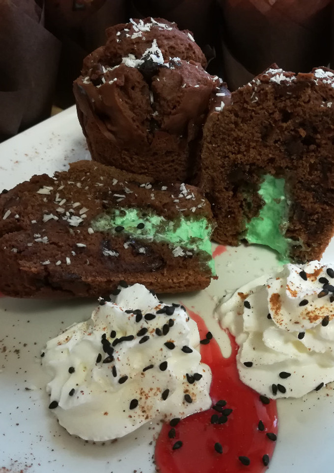 Una foto de Muffins de chocolate y menta