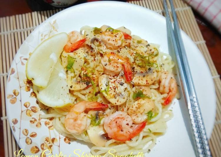 Resep Lemon Garlic Shrimp Spaghetti, Enak Banget