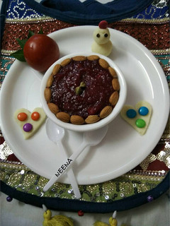 A picture of Beetroot halwa.