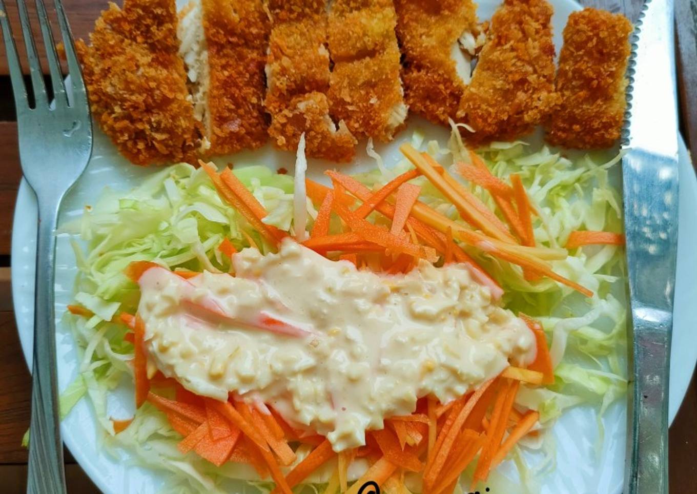 Chicken katsu & salad saus tartar