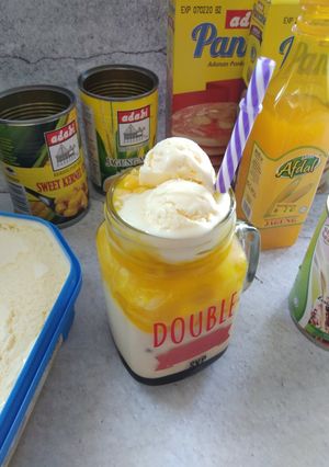 Gambar Air jagung berkrim 3layer #minuman(minggu ke 2)