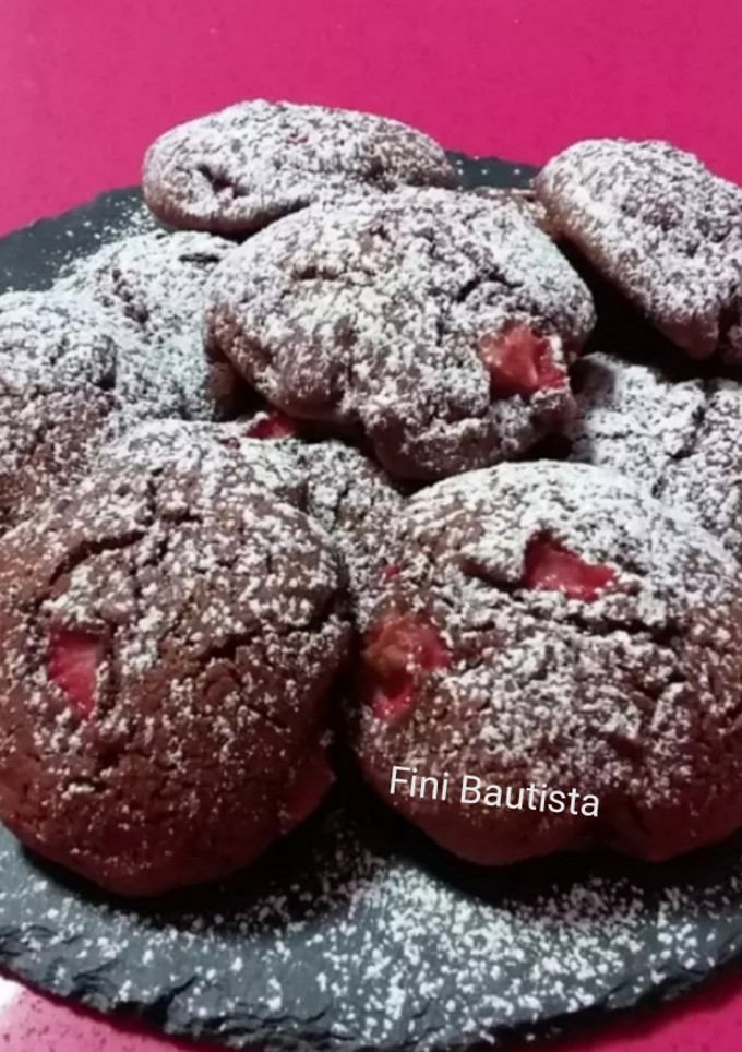 Una foto de Nubes de chocolate y fresa