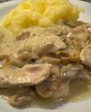 Pollo con champiñones