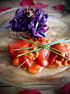 Una foto de Pimientos de piquillo rellenos de soja texturizada