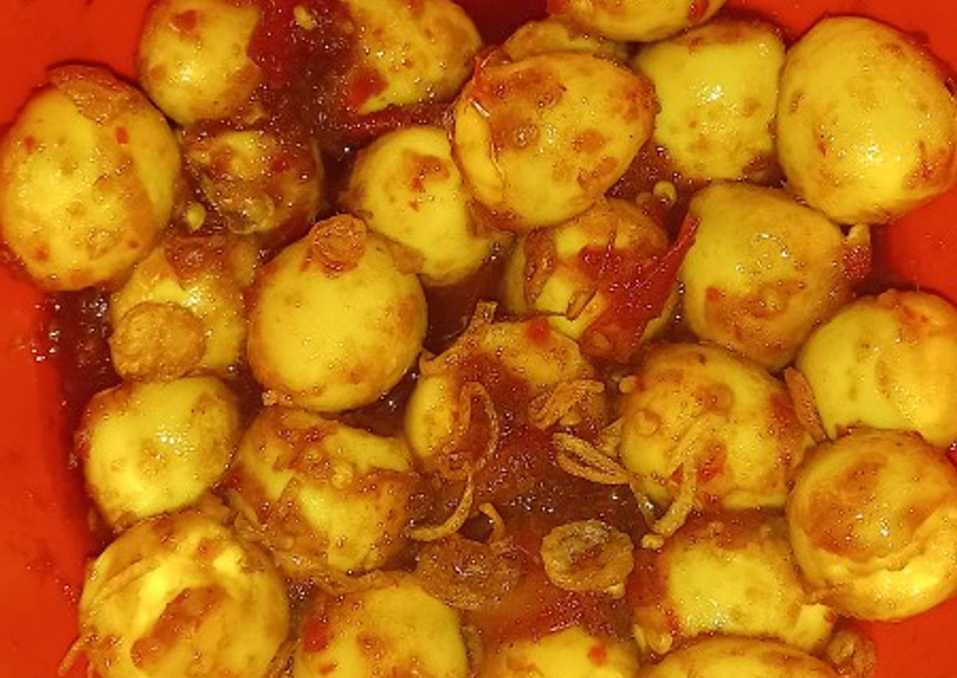 Telur puyuh sambalado sederhana