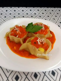 Una foto de Pasta rellena de pollo(pasta fresca casera)