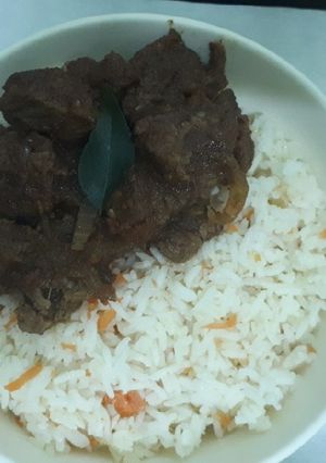 A picture of Aromatic beef curry # My jikoni challenge#.