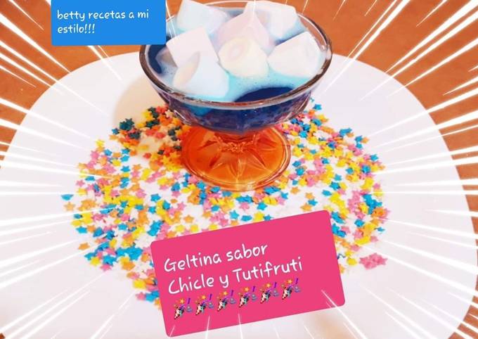 Gelatinas sabor chicle y Tutti Frutti fácil Receta de Betty recetas a mi  estilo- Cookpad