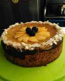 Tarta de queso y yogur con base multicereales y mermelada casera