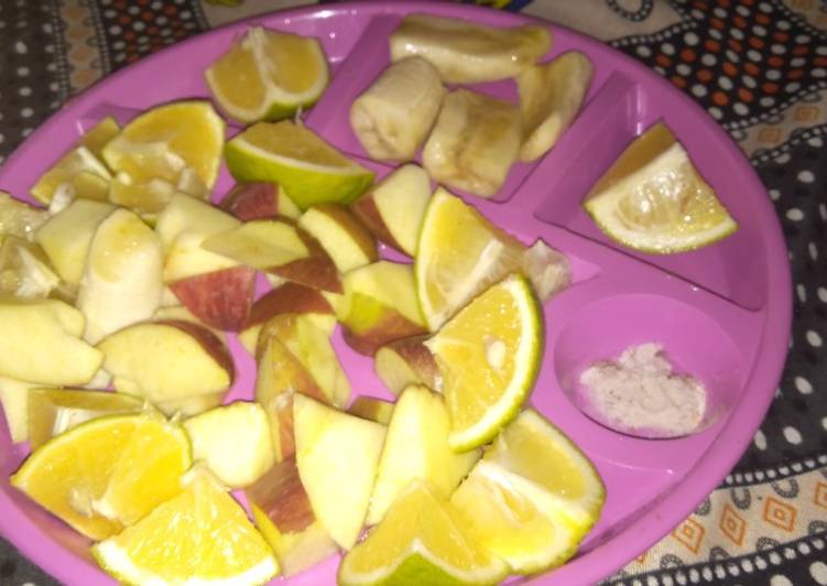 Recipe of Mix fruit chat🍌🍌🍎🍎🍊🍊 in A Minutes for Beginners