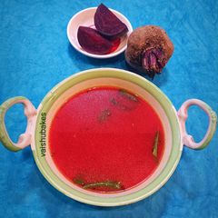 A picture of Tomato and Beet Shorba.