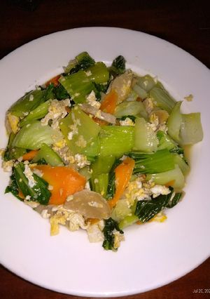 Foto resep Tumis pakcoy campur telur