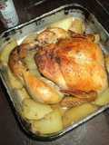 Pollo campesino al epazote con vino blanco y papas, relleno de verduras al horno las Correa