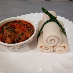 A picture of Rolled pounded yam.