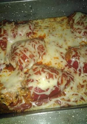 Una foto de Pimientos rellenos gratinados