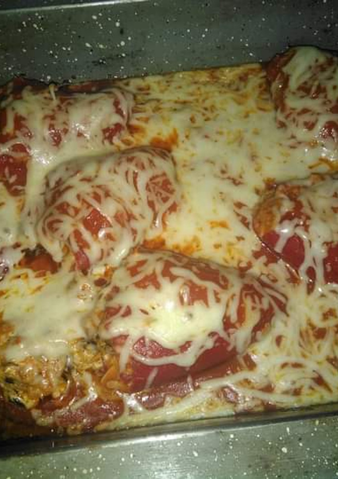 Una foto de Pimientos rellenos gratinados