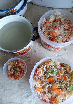 2038. Fermentálással készült sima és csípős vegyes savanyúság! recept fotója