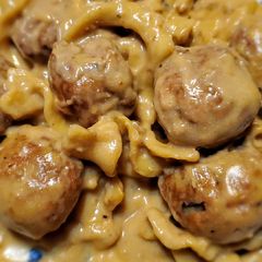 A picture of Pressure Cooker Swedish Meatballs with Noodles.