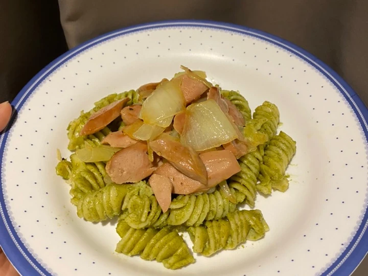Recipe Fusili Pesto (Made from Pok Choy &amp;amp; Caisim) w/ Chiken Sausages the Perfect Delicious