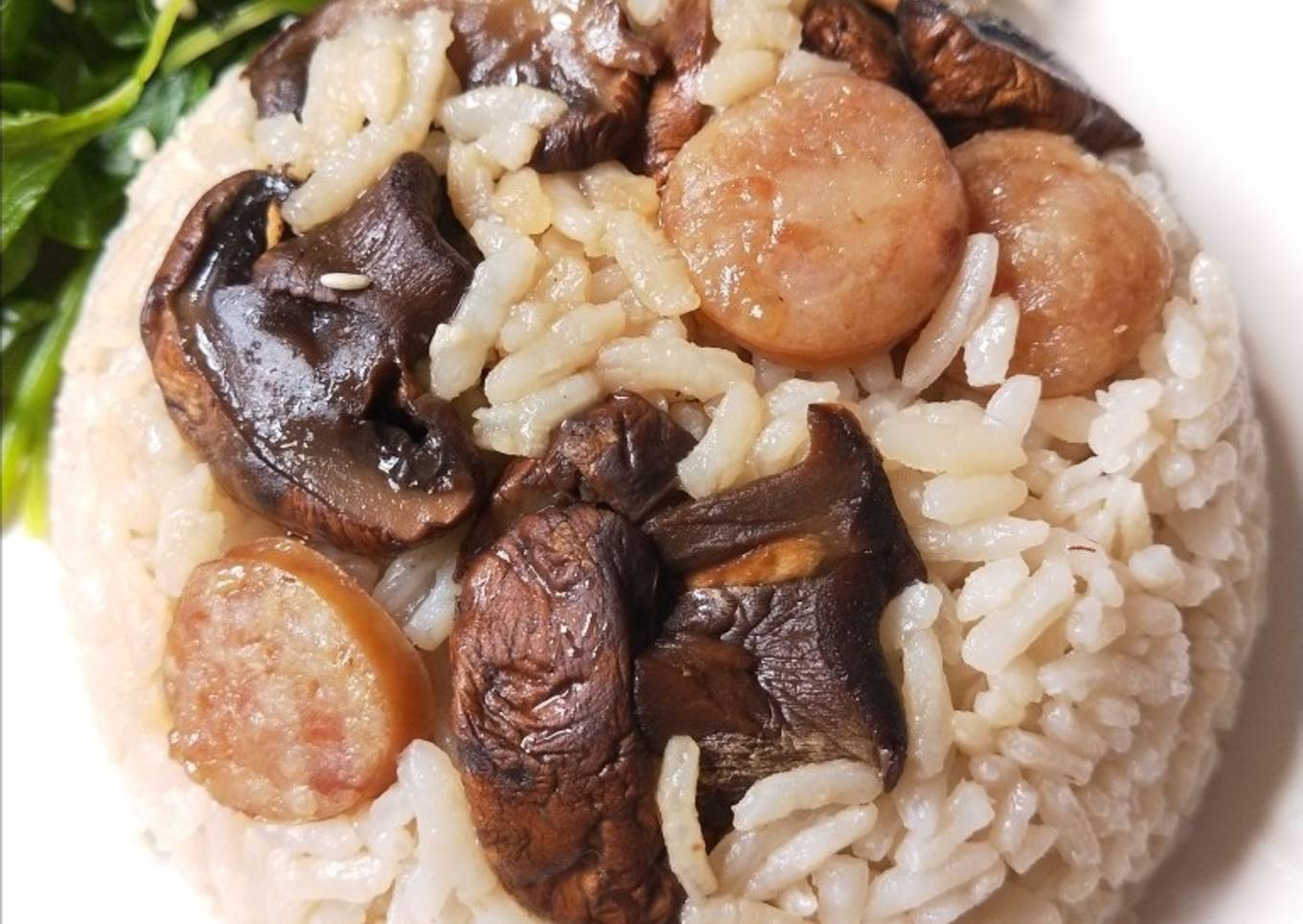 Nasi Tim Jamur rice cooker anti ribet (non halal)