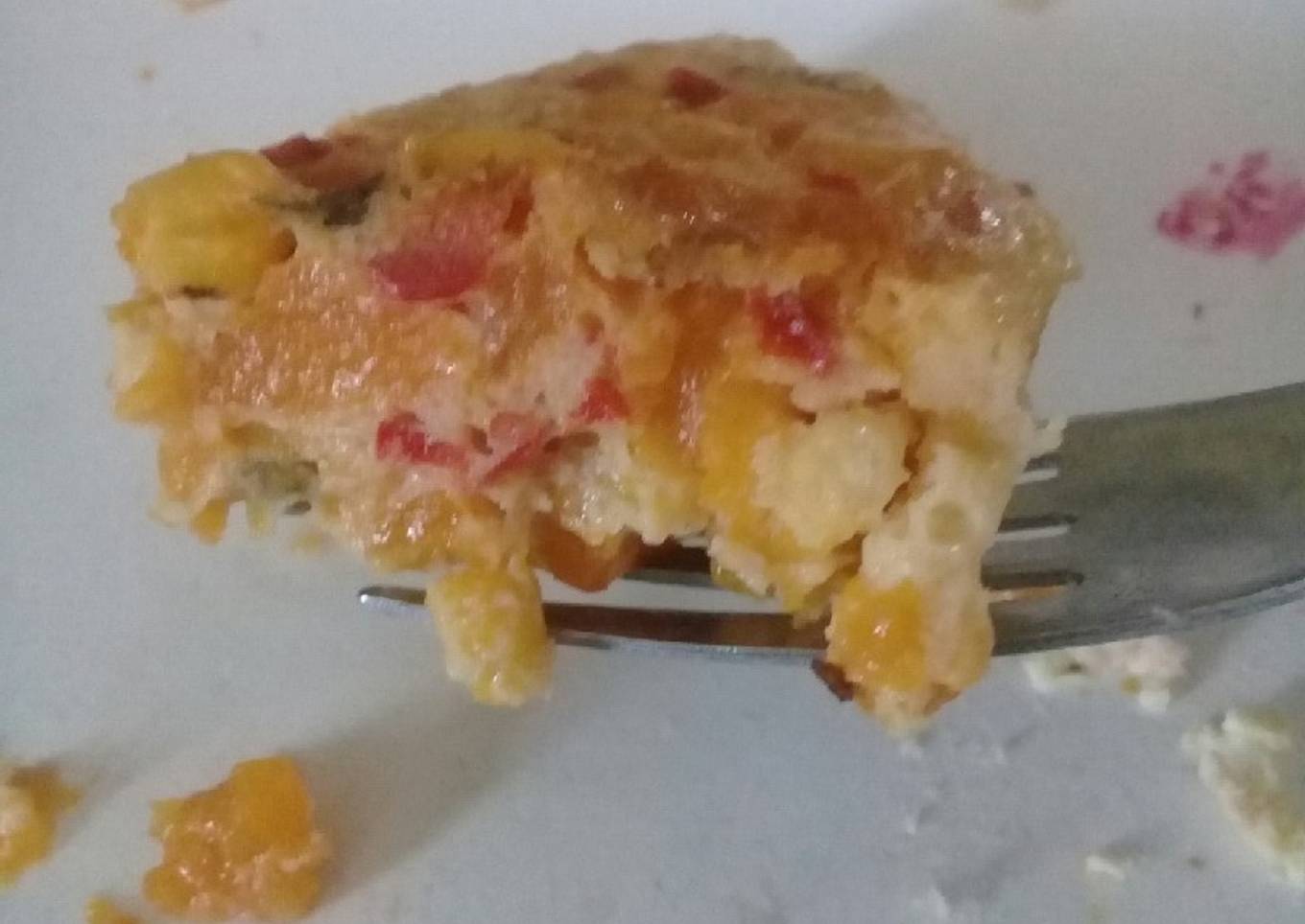 Pastel de calabaza choclo y verdeo en microondas