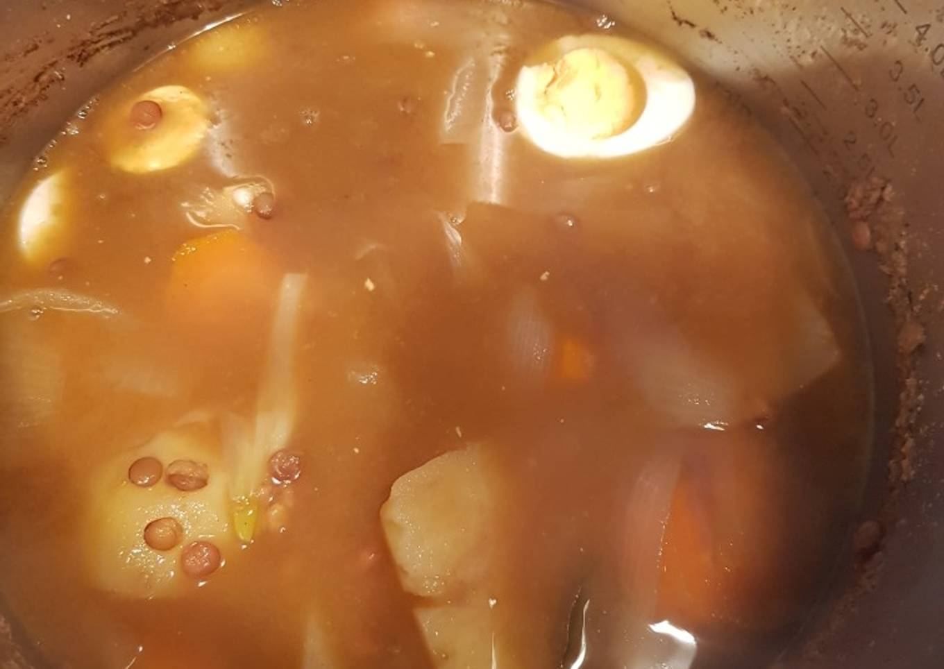 Potaje de lentejas en olla express rico y sencillito