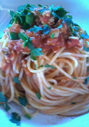 Foto resep Simple,Italian Tuna pasta spaghetti