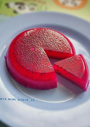 Foto resep 🍮puding buah naga🍮