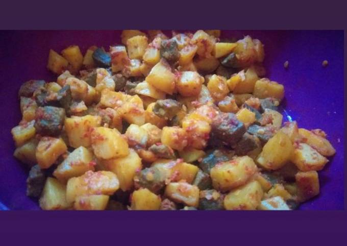 Cara Gampang Membuat Sambel kentang goreng ati sapi Anti Gagal