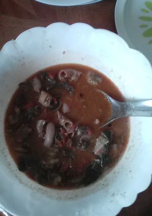 A picture of Matumbo stew(trip stew).