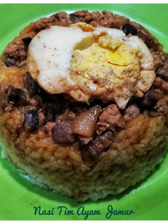 Foto resep Nasi Tim Ayam Jamur