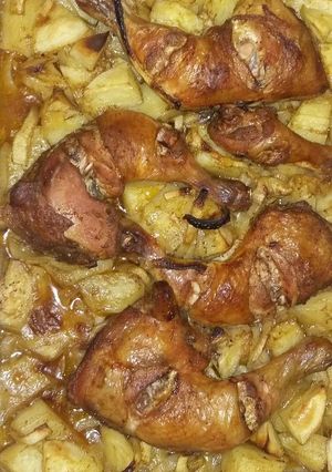 صورة لوصفة صينيه فراخ بالبطاطس والبصل