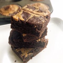 A picture of Peanut Butter Brownies.