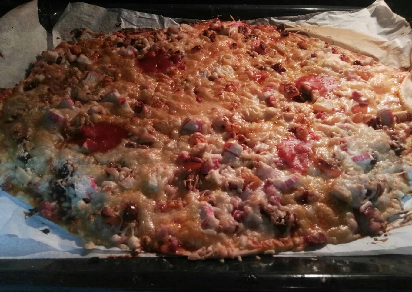 Pizza con dátiles y Pollo