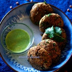 A picture of Baked black chana galuti kawab.