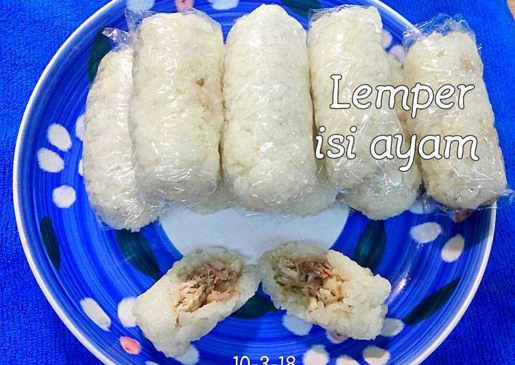 Cara Gampang Menyiapkan Lemper rice cooker isi ayam yang Enak